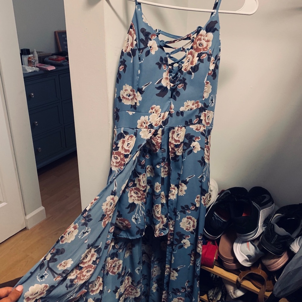 Blue floral romper